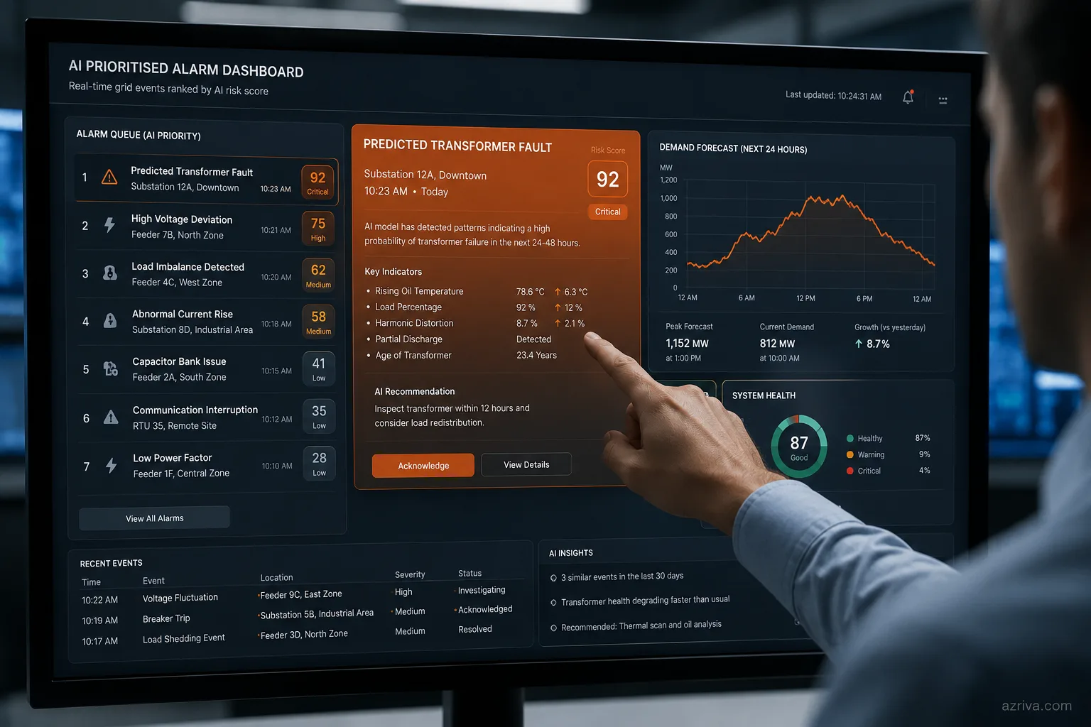 Live AI features in energy management app — predictive HVAC maintenance dashboard