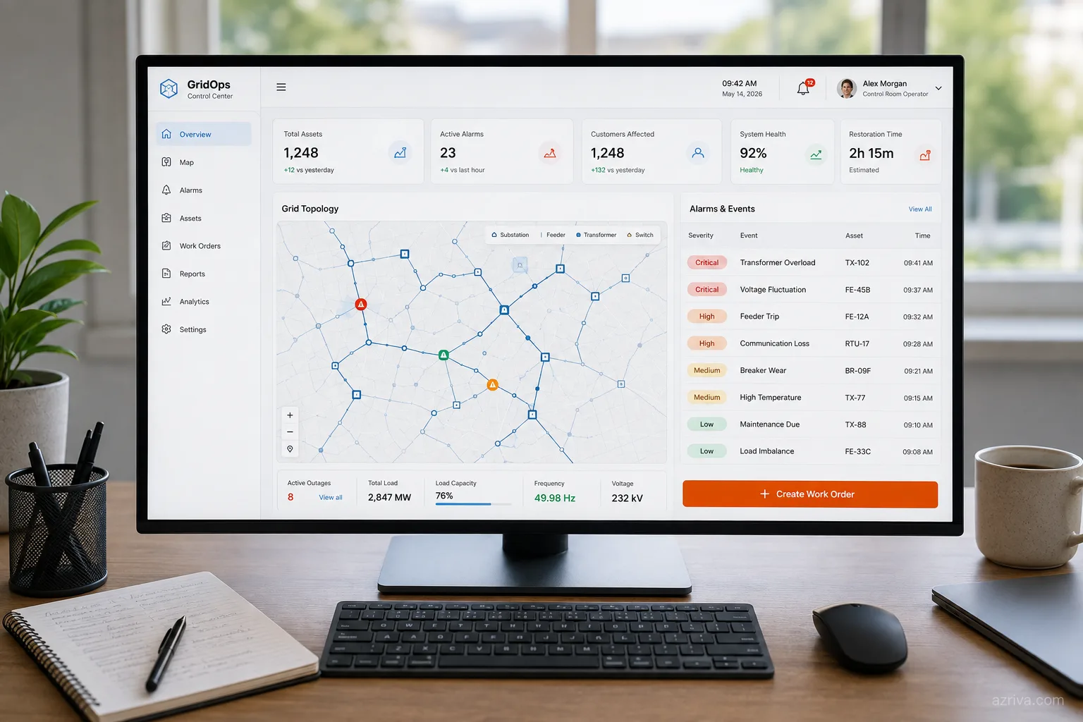 Production UI design of energy management web portal — portfolio sustainability dashboard