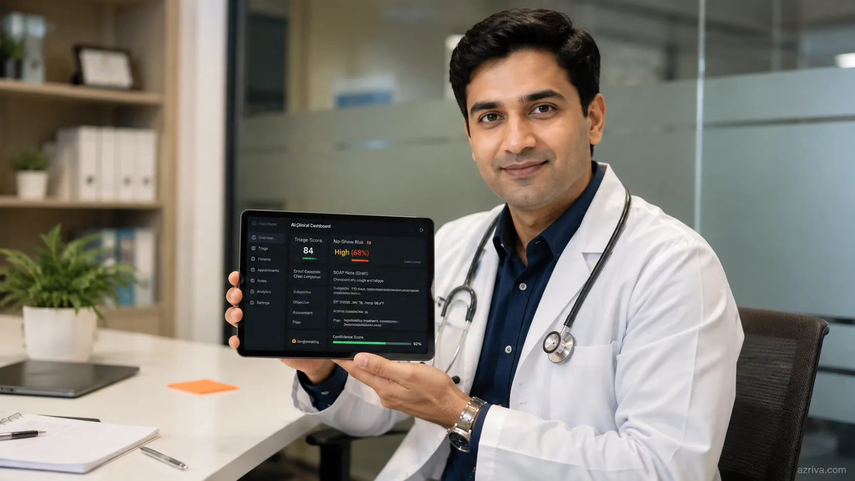 AI telehealth platform showing clinical decision support and patient triage dashboard